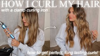 How I Curl My Hair--With A Clamp Curling Iron! || Perfect + Long Lasting