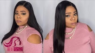 Peruvian On Straight  U Part Human Hair Wig Review | Ft. Beauty On Line