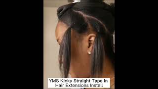 Tips Kinky Straight Tape In Hair Extensions Install At Home #Tapeinhairextensions #Tapeins
