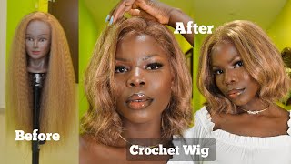 Quick Crochet Braid Wig Transformation | From Long To A Short Bob Cut