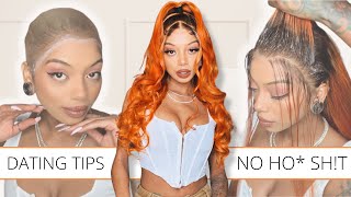 Wig Transformation: 360 Lace Honey Blonde Color To Sunrise Orange Color With Girl Dating Advise