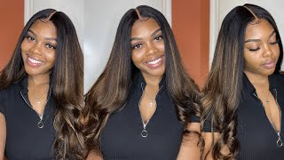 Brown Balayage T-Part Wig Ft. Unice Hair | T-Part Closure Wig | Black Friday Wig Deal!