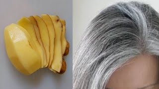 White Hair To Black Hair Naturally Permanently With Potato / Gray Hair  Natural Dye | 100% Effective
