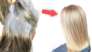 Dye Gray Hair Step By Step At Home | Tutorial Dye Gray Hair In Blonde | By Eva Lorman