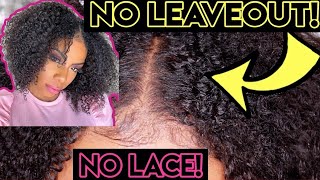  You Will Never Guess This Is A Wig! Best Blend 3C/4A/4B Textures! V-Part Kinky Curly Wig No Lace!