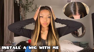 Blonde Highlight Wig Install! No Plucking/Bleaching Straight Out Of Box Wig| Hairvivi