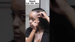 3 Steps Easy Glueless Install | No Need Glue | Your Dreamy Straight Lace Wig | Hairvivi #Shorts