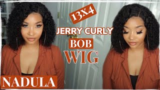 Biggest Discount!!  Jerry Curly 13X4 Lace Front Bob Wig| Ft. Nadula Hair