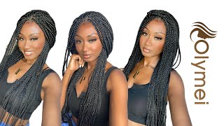 ? 36" Full Lace "Knotless" Box Braided Wig | Honest Review! | Olymei Wig