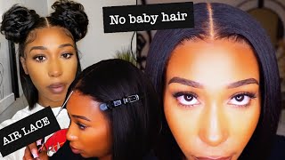 New Air Lace| Natural Hailine| No Baby Hair Needed| Ft. Myfirstwig