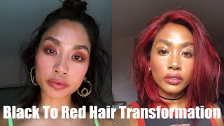 Black To Red Hair Transformation Using Manic Panic