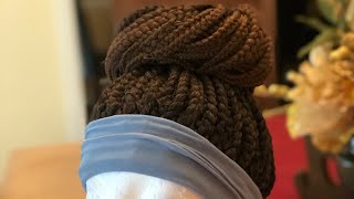 Instabun Box Braid Wig Tutorial/ Using Crochet Hair And Hot Glue