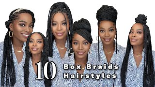 How To: 10 Easy Hairstyles For Knotless Braids| Beginner Friendly