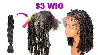 I'M Shook!!! $3 Butterfly Locs Wig Using Braid Extension