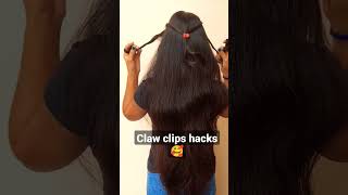Claw Clips Hairstyle For Open Hairs #Shorts #Trending #Longhair