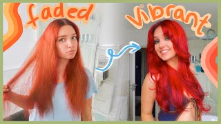 Faded Red To Vibrant Red Hair Diy // How I Dye My Hair Red *