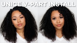 I Tried A Unice V-Part Wig!! | Kinky Curly Texture Wig! | Jazminekiah