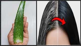 Gray Hair To Black Hair Naturally With Banana & Aloe Vera // Get Rid Gray Hair Natural In 4 Minutes