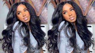 How To Install Kinky Straight V Part Wig With No Leave Out | Ft Hurela Hair