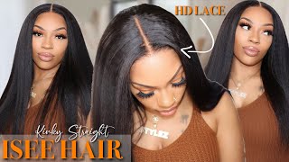 Natural Hd Kinky Straight Wig | Ft. Isee Hair | Princess Collection