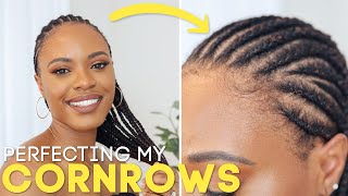 How To Cornrow Natural Hair With Extensions! Detailed Routine For 4C Hair