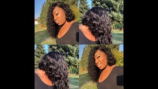 How To Make, Style And Cut An Asymmetrical Curly Bob Frontal Wig | Vipbeauty Hair Co.