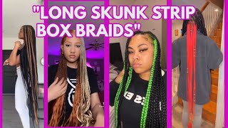 Long Knotless Skunk Stripe Box Braids L Tik Tok Compliation