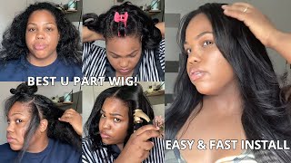 No Lace,No Glue!Best Natural Body Wave U Part Wig|For Beginners Ft.Wiggins Hair