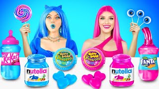 Pink Food Vs Blue Food Color Challenge | Buying & Eating Everything In One Color By Turbo Team
