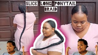 How To Create Ponytail Jumbo Braid On Short Natural Hair #Shorthair #Hairtutorial #Ponytail