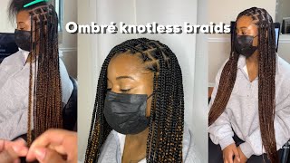 Knotless Box Braids , Gorgeous Ombre 1B 30
