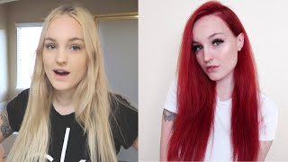 Blonde To Red Hair Transformation