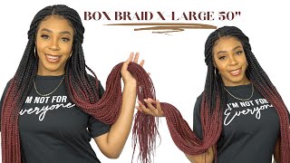 Sensationnel 4X4 Lace Parting 100% Hand-Braided Swiss Lace Wig- Box Braid X-Large 50 --/Wigtypes.Com