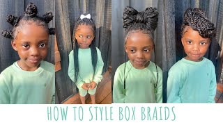How To Style Box Braids | Kids Knotless Box Braids Styles