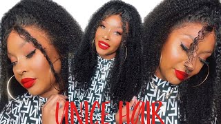 I'M Shook! No Lace To Cut?!  Kinky Curly 13X4 Lace Wig Install Ft. Unice Hair