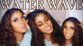  Chocolate Brown Highlight Water Wave Lace Wig Install | Recool Hair