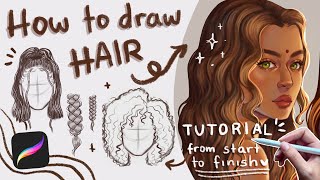 How To Draw Hair | Procreate Tutorial | Step By Step
