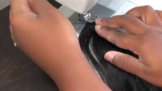 How To Make A Frontal Wig With A Sewing Machine And Attach Elastic Band| Part 2
