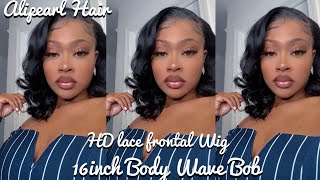 Wig Wednesday| Alipearl Hair | 16Inch Bob Bodywave Hd Lace Frontal Wig