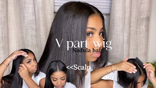 5 Minute Body Wave V Part Wig Install | No Lace No Glue Ft. Nadula Hair