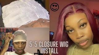 5X5 Lace Closure Wig Install| Wigginshair