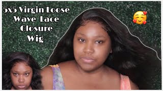 Wow  Amazing Virgin 5X5 Loose Wave Lace Closure Wig!!!