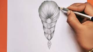 How To Draw Beautiful Girl Hair Drawing With Pencil@Myart6385 #Myart #Drawingforbeginners