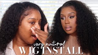 *Very Detailed* Natural Wig Install W/ Kinky Curly Edges  Ft. Omgherhair