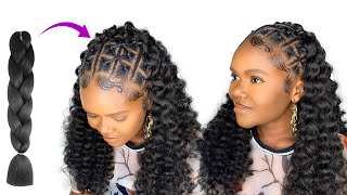 I'M Shook!! $1 Curly Crochet Hairstyle Using Braid Extension