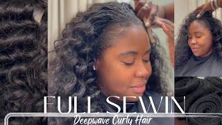 Full Sew In With Leave Out Using Deep Wave Curly Hair | Paparazzi Allure