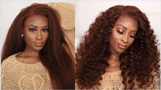Affordable Auburn Kinky Straight Wig! Easy No Baby Hairs Ft Beauty Forever