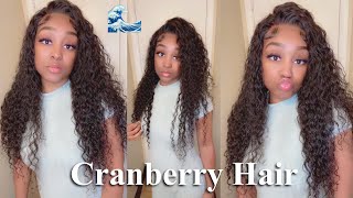 5X5 Hd Lace Deep Wave Closure Wig 26" Ft Cranberry Hair