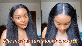 I Blow Dried My Natural Hair | V- Part Wig Install |Natural Looking Wig Ft Ula Hair