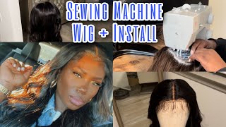 Making A Closure Wig On The Sewing Machine + Install